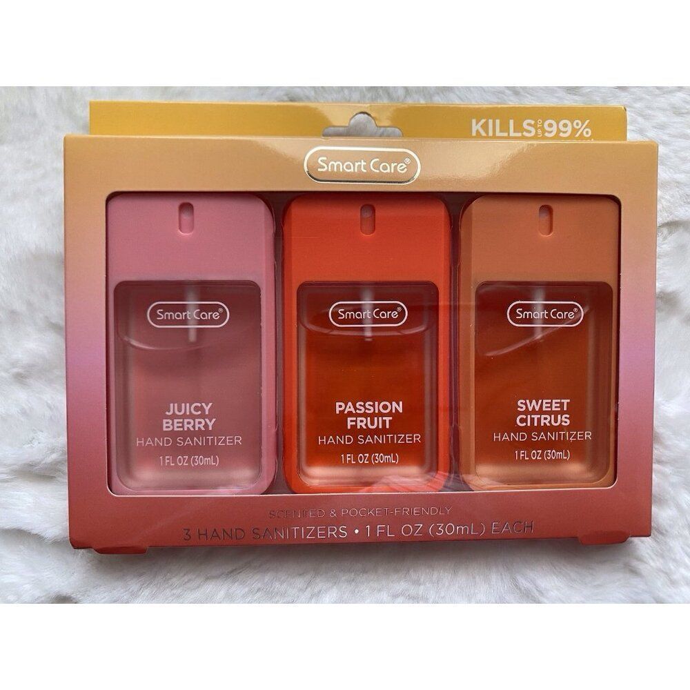 3 Pk 1‎ Fl Oz Smart Care Scented Hand Sanitizer Spray Berry Passion Fruit Citrus